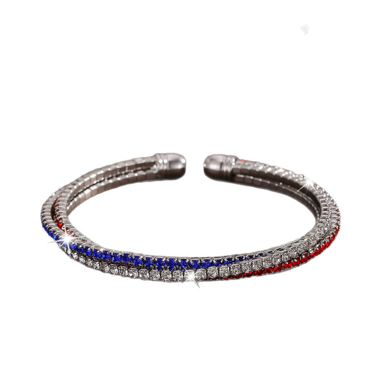 Full Diamond Color Fashion Artificial Trend Independence Day Wrist Bracelet