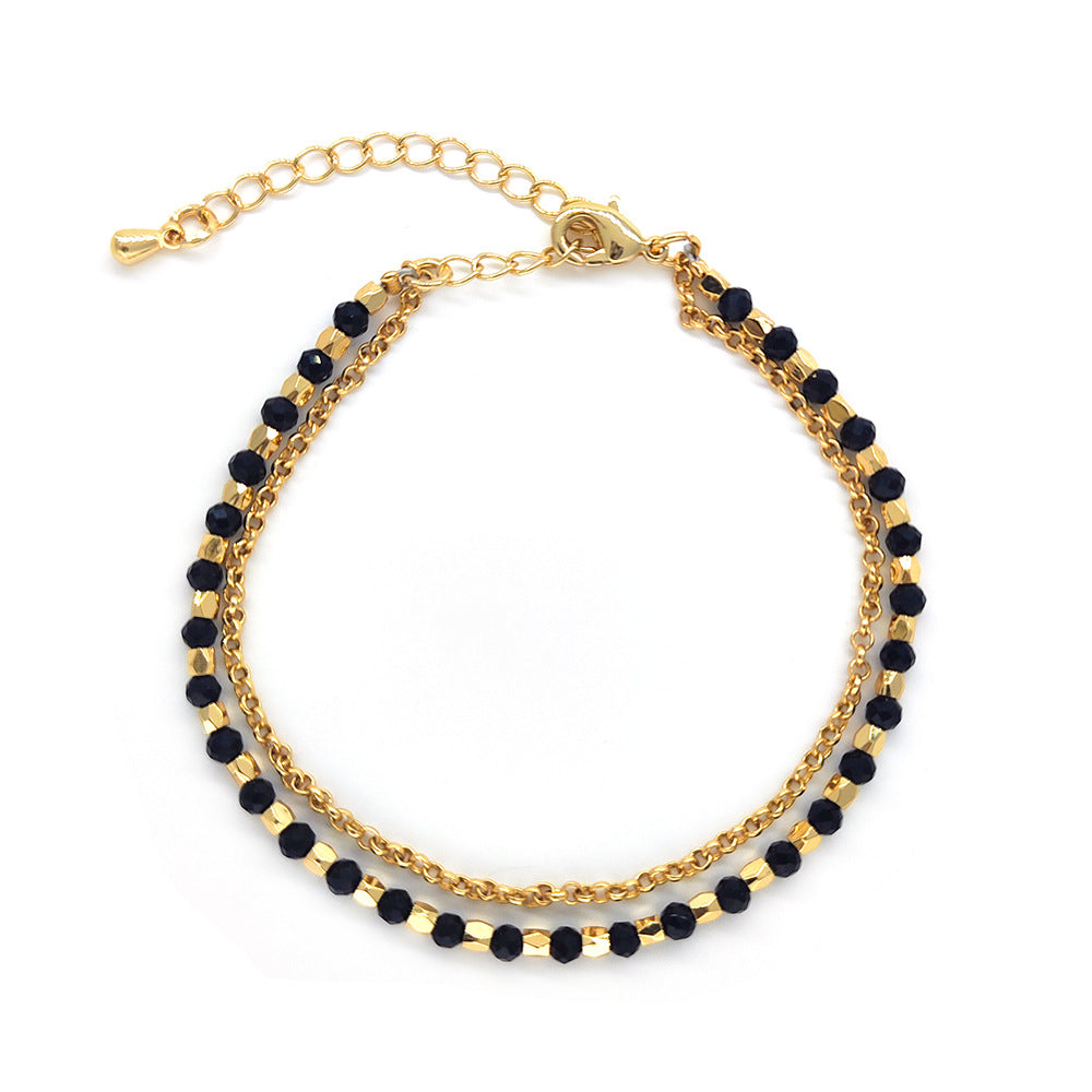 Women's Natural Tourmaline Stone Small Bohemian Design Bracelets