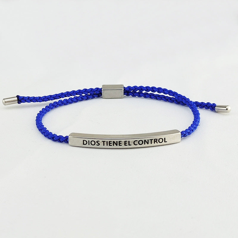 Stainless Steel Elbow Lettering Adjustable Length Letter Woven Bracelets