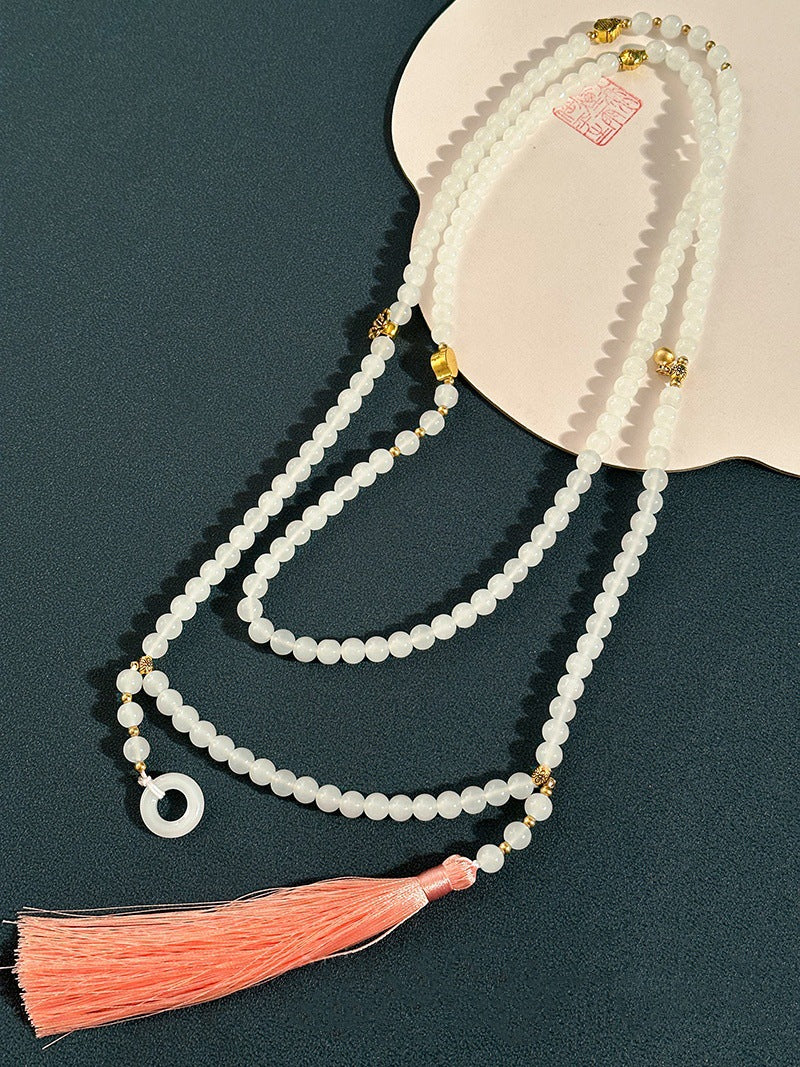 Chinese Style Beaded Tassel High-grade Long Necklaces