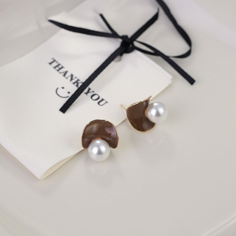 Style Vintage Court Dripping Oil Flower Earrings