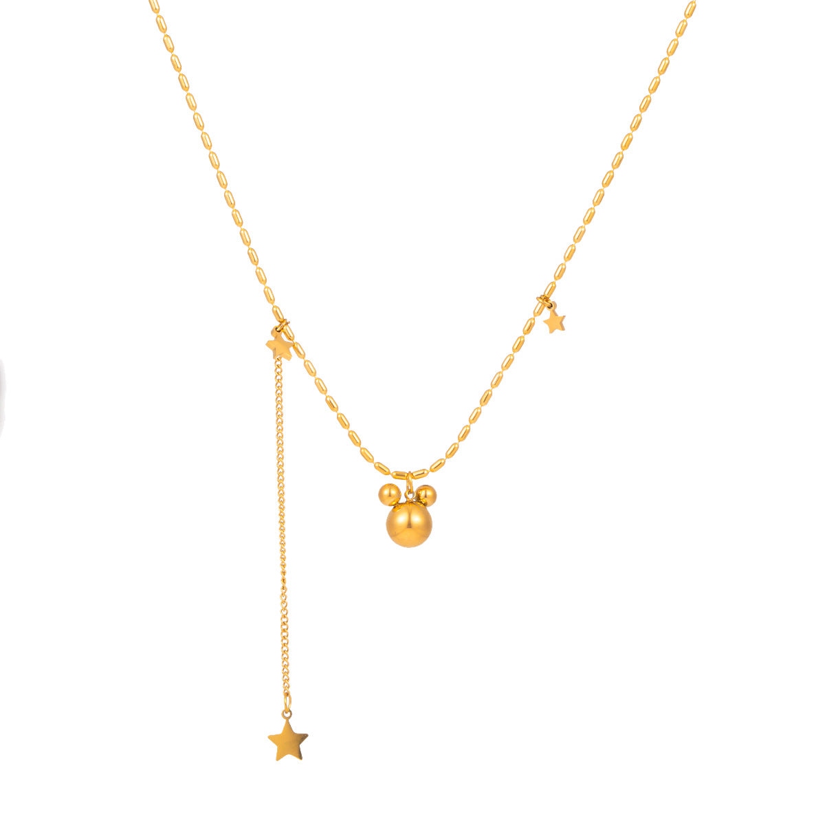 The Run Fashion Cartoon Titanium Steel Five-pointed Star Trendy Necklaces