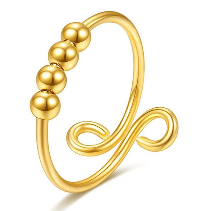 Micro Beads Rotatable Ball Anxiety Decompression Rings