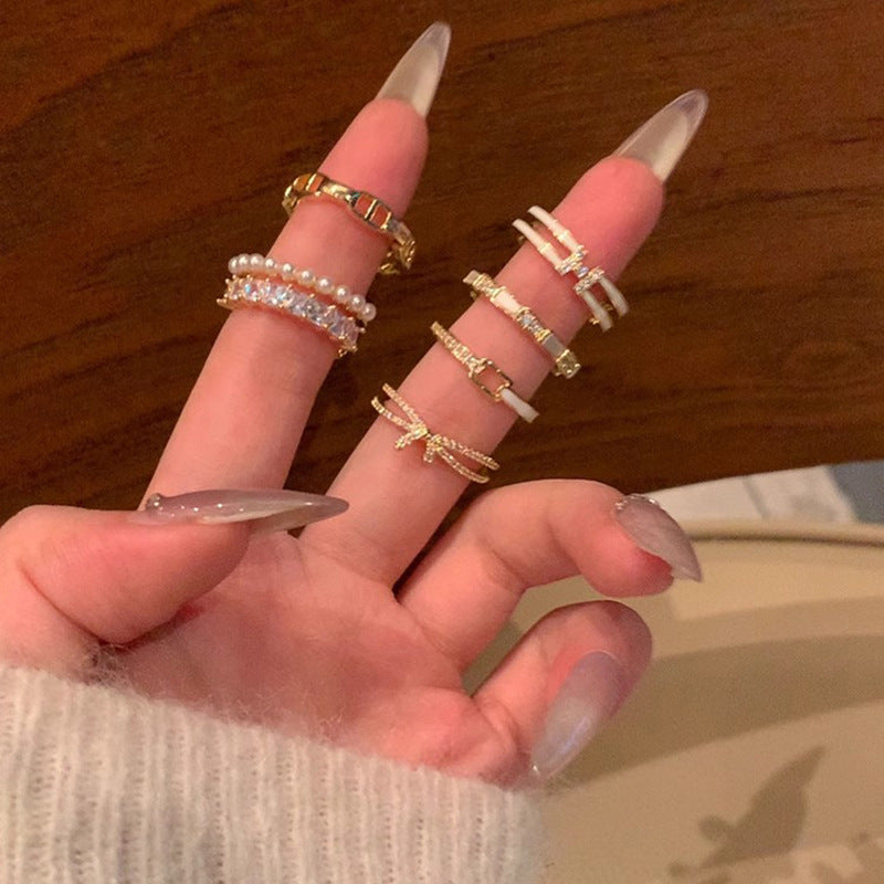Pearl Female Niche High-grade Light Luxury Rings