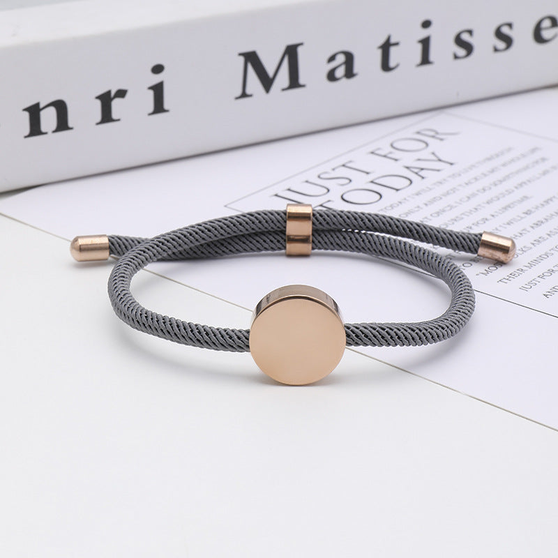 Women's & Men's Printing Material Round Adjustable Stainless Steel Bracelets