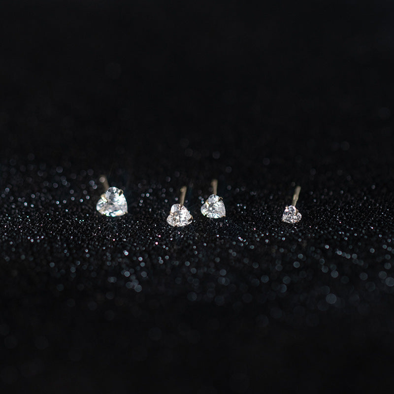 Women's Lodge Sier For Simple Heart-shaped White Earrings