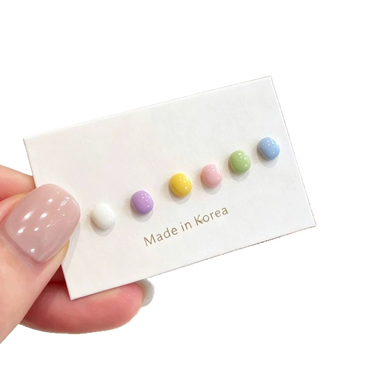 Sweet Solid Color Simple Candy Small Stud Earrings