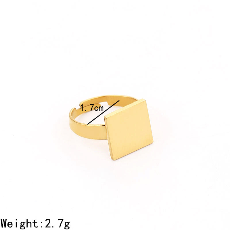 Women's Fashion Simple Stainless Steel Open Geometric Rings