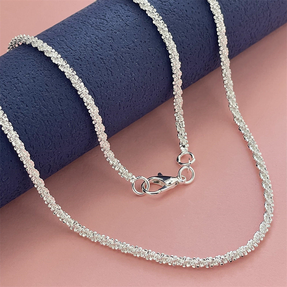 Popular Glamorous Ornament Sier Plated Sparkling Necklaces