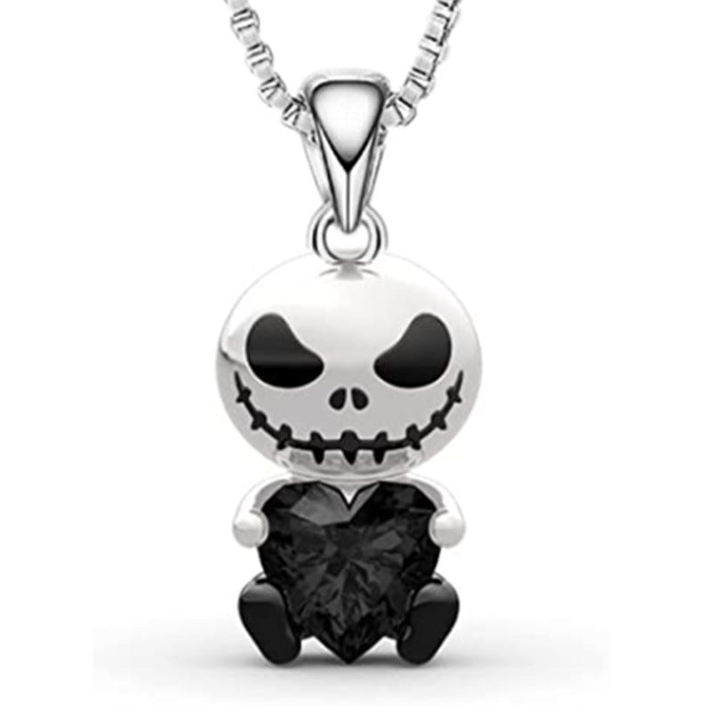 Women's Demon Heart Crystal Smile For Card Necklaces