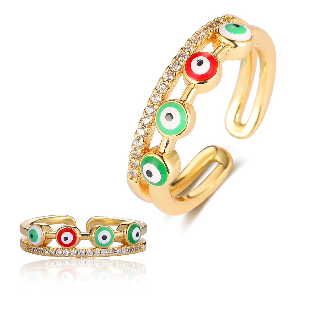 Women's Light Luxury Ornament Dripping Oil Thin Rings
