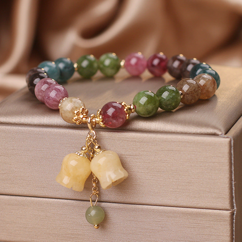Niche Natural Optimized Tourmaline Female Lily Bracelets