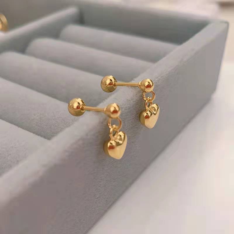 Simple Titanium Steel Fu Exquisite Small Screws Tightening Buckle Earrings