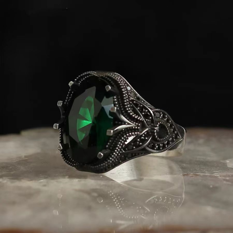 Creative Colorful Egg-shaped Zircon Vintage Ornament Rings