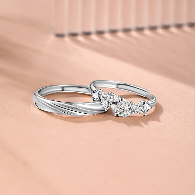 Open Foot Sier Female Niche Design Couple Rings