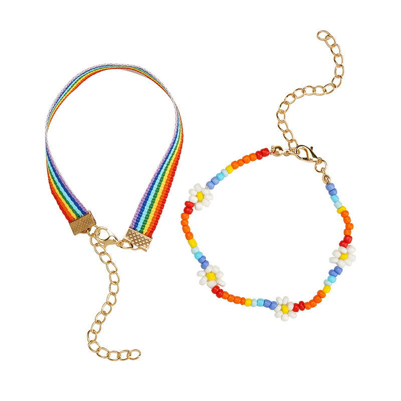 Women's Popular Rainbow Series Ethnic Style Bead Bracelets