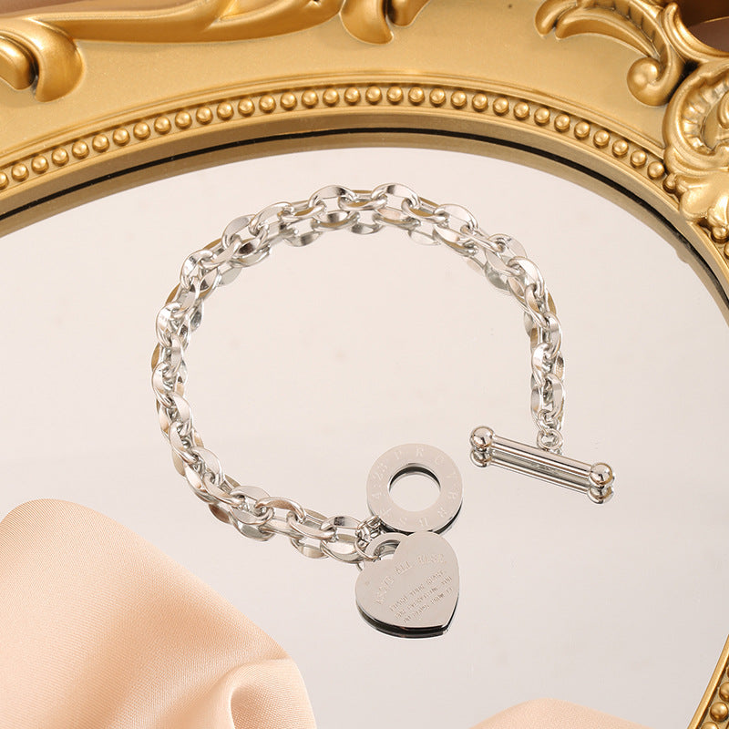 Love Stainless Steel Jewelry Personality Buckle Bracelets