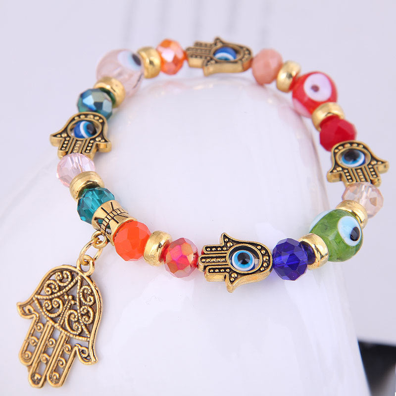 Fashion Eye Fatima Palm Crystal Ornament Bracelets