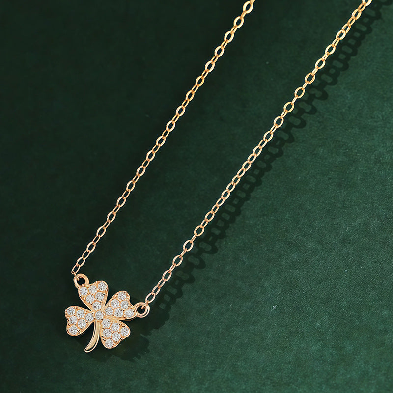 Cold Sier Clover Female Special Interest Necklaces