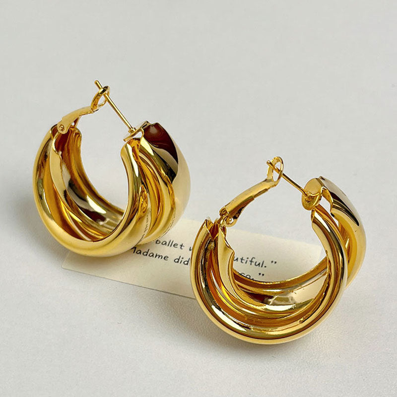 Women's Metallic Simple Fashion Design Sense Exaggerated Earrings