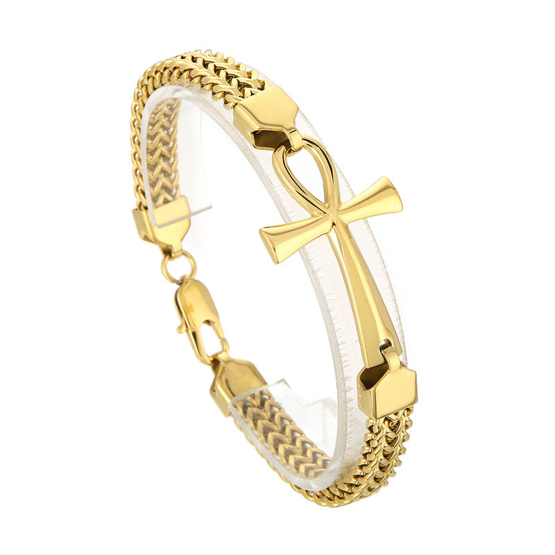 Men's Double Row Woven Chain Vintage Personality Stitching Bracelets