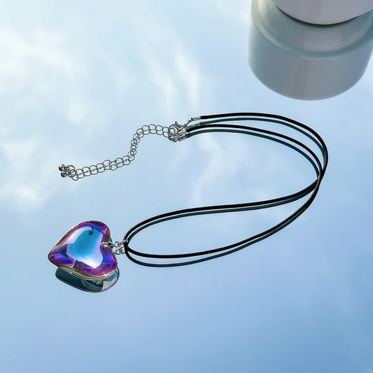 Women's Beads Chain Heart For Versatile Peach Necklaces