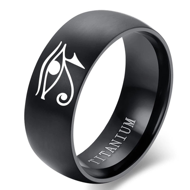 Attractive Stainless Steel Titanium Frosted Ornament Rings