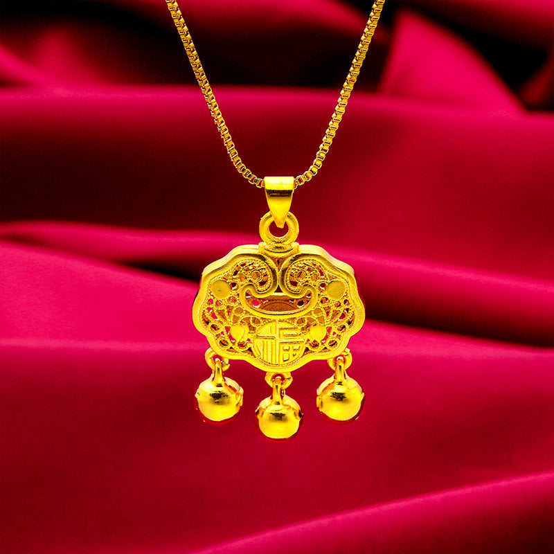 Women's & Children's Vietnam Placer Gold Safety Lock Fashion Necklaces