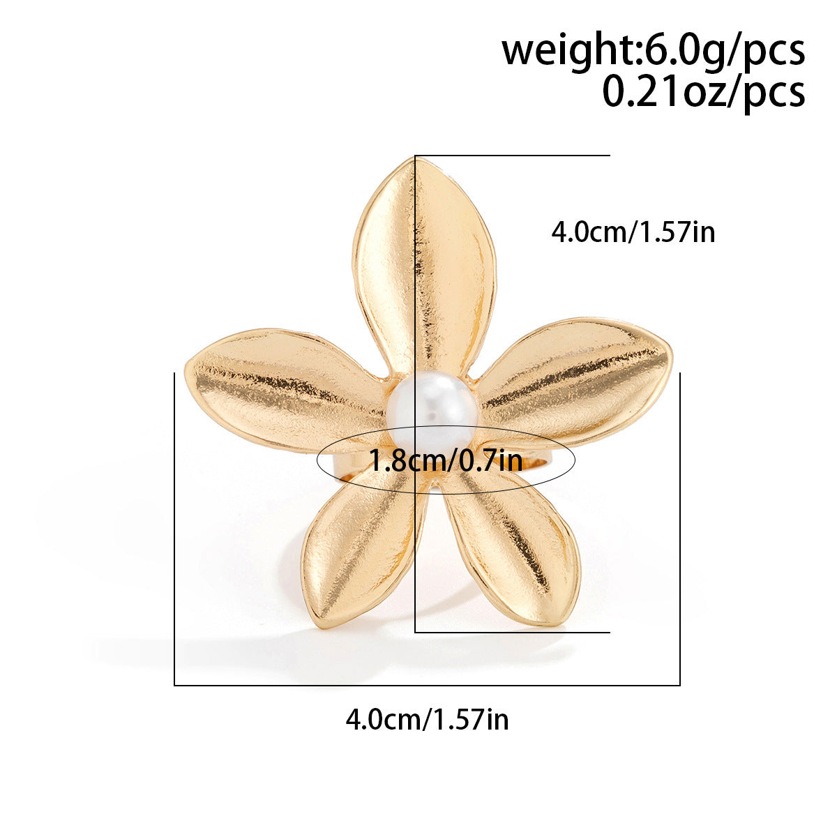 Style Metal Irregular Water Drop Petal Rings