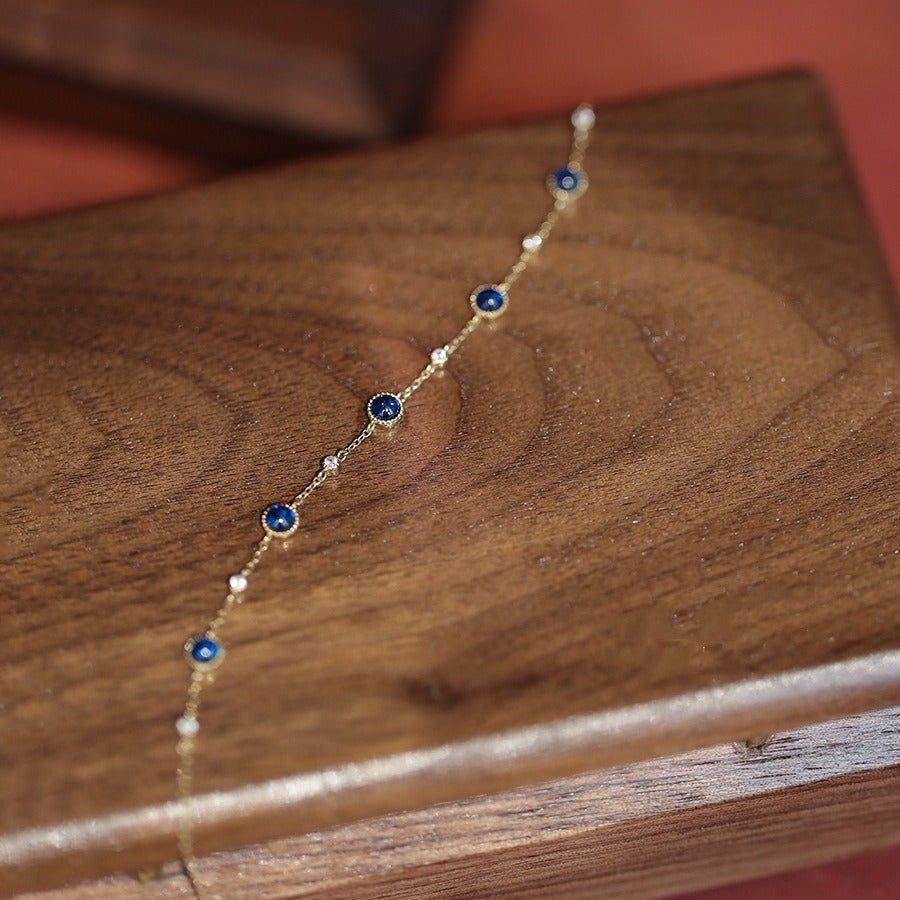 Women's Sier Plated Blue Stone Thin Light Luxury Bracelets