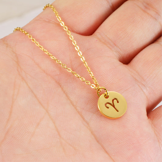 Girlfriends Personality Fashion Constellation Mirror Stainless Necklaces