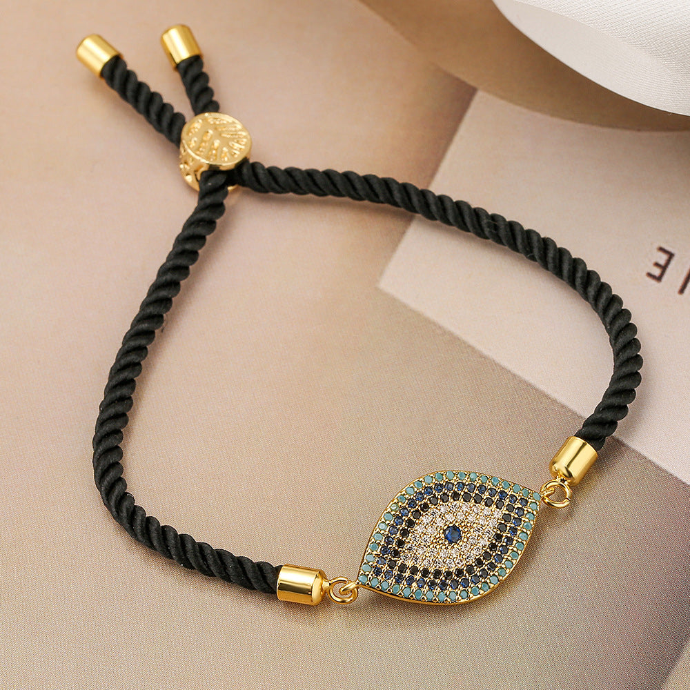 Australian Bronze Gold Plated Zircon Devil's Eye Female Bracelets