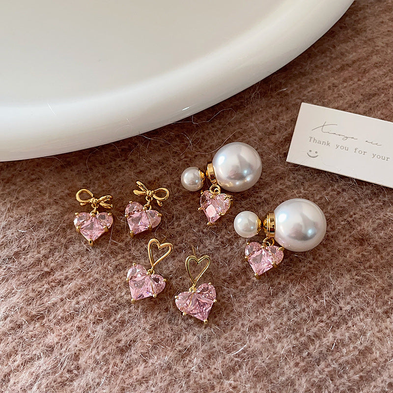 Heart Pearl Female Entry Lux Elegant High Earrings