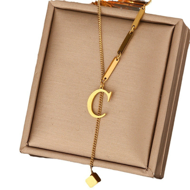 Clavicle Chain Female Letters Do Not Fade Simple High Necklaces