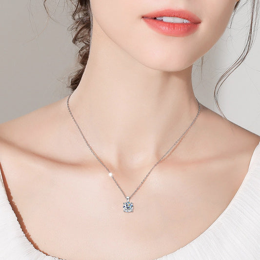 Moissanite Female Niche High-grade Sterling Sier Necklaces