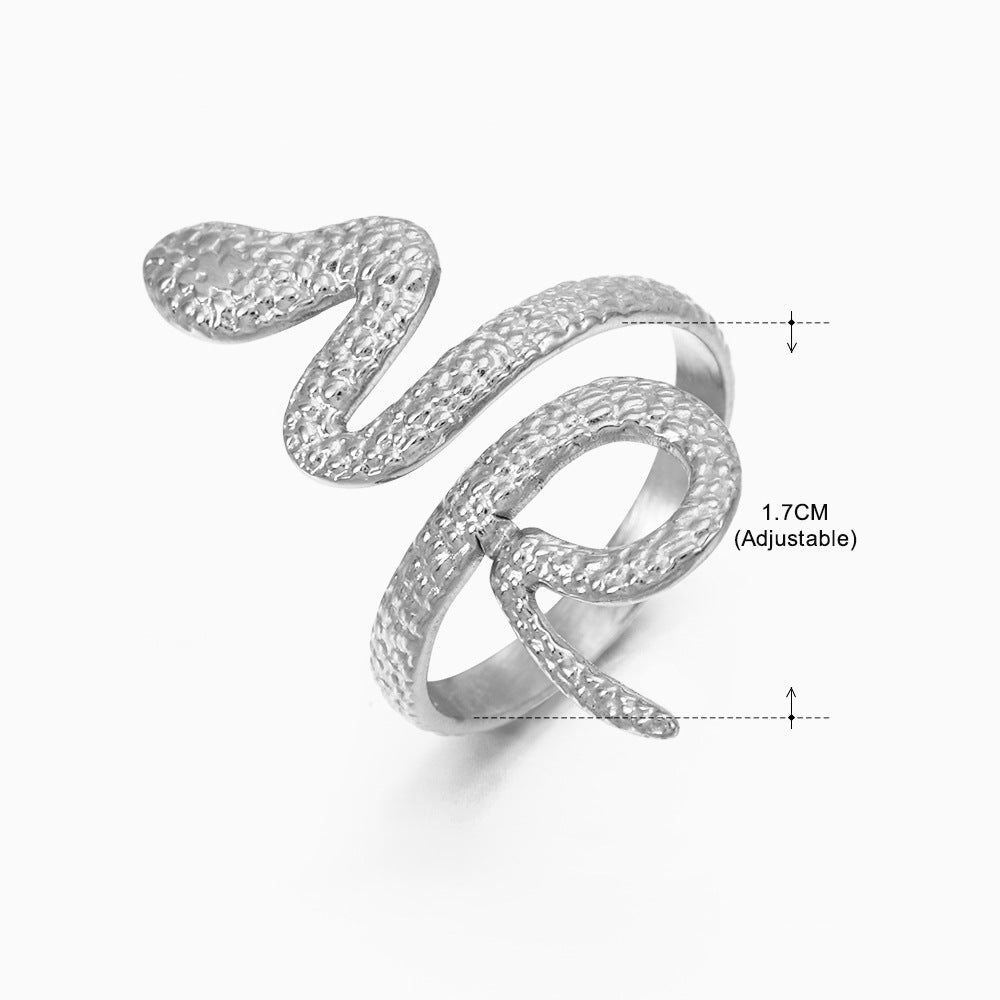 Women's Popular Stainless Steel Geometric Ellipse French Retro Rings