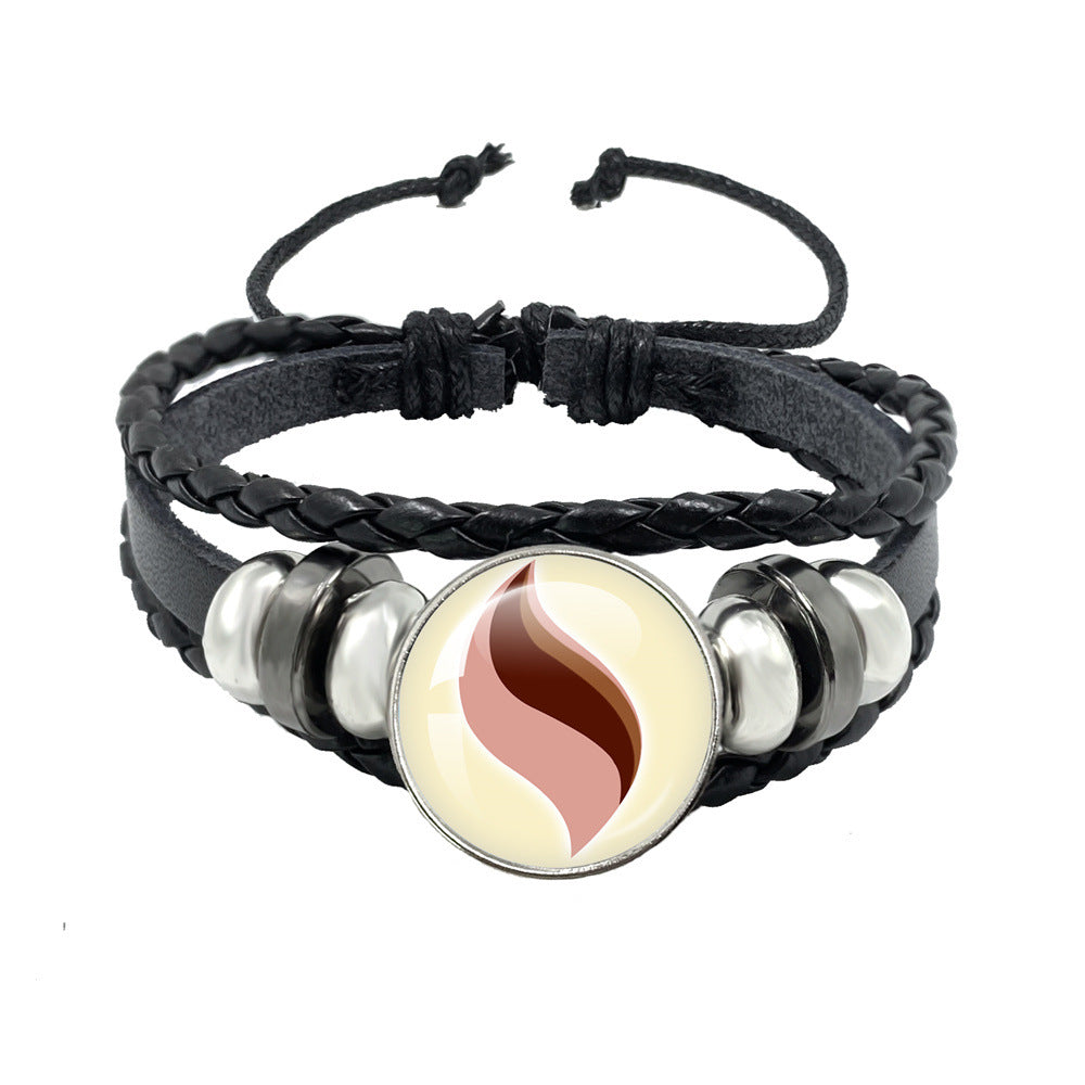 Women's & Men's Leather Time Stone Woven Hand Jewelry Bracelets