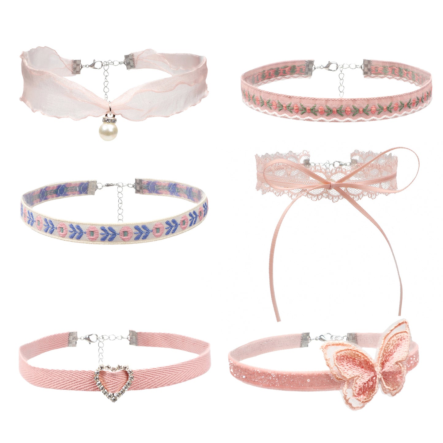 Ornament Neck Band Pink Love Items Necklaces