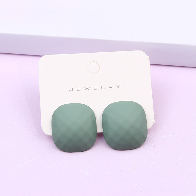 Women's Multilateral Three-dimensional Cut Painted Square Candy Earrings