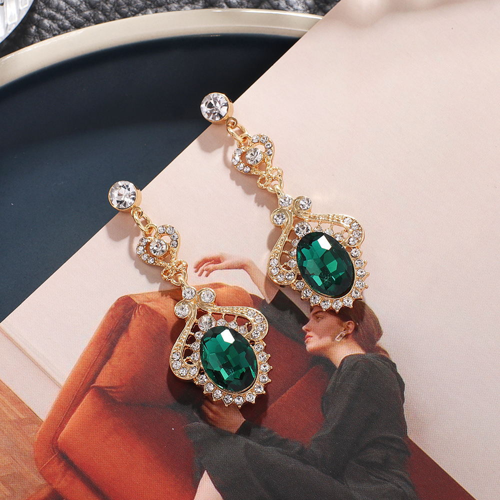 Vintage Exaggerated Long Bridal Wedding Water Earrings