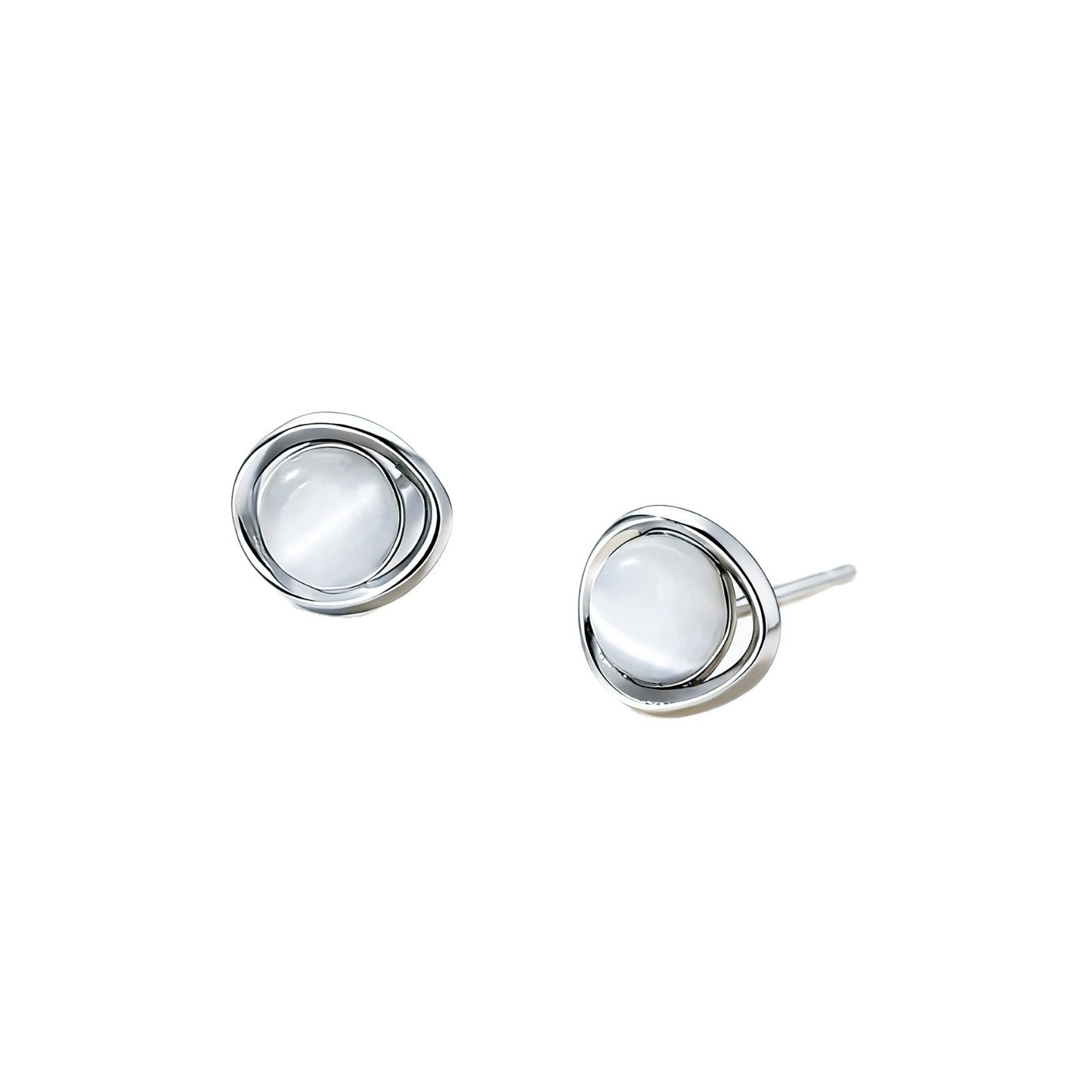 Opal High-grade Geometric Square Round Light Luxury Stud Earrings