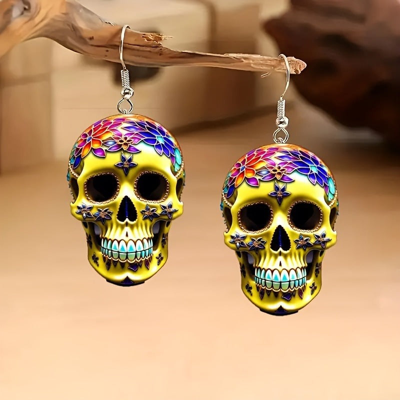 Horror Hip Hop Skull Acrylic Creative Earrings