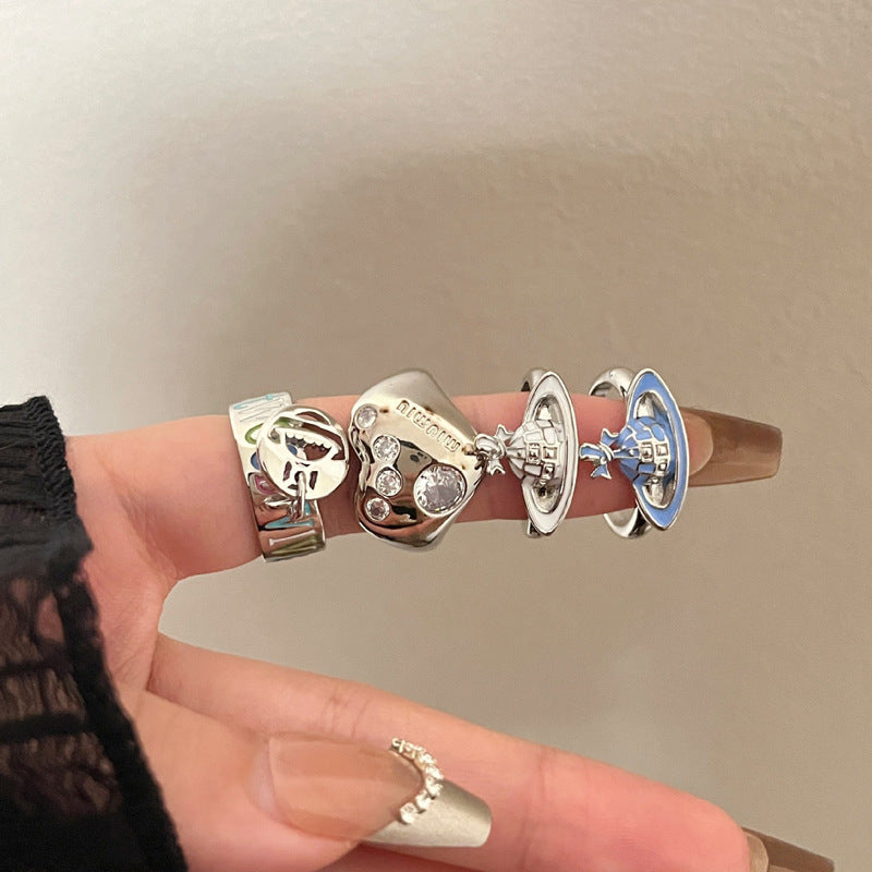 Oil Love Planet Stacked Female Special Rings