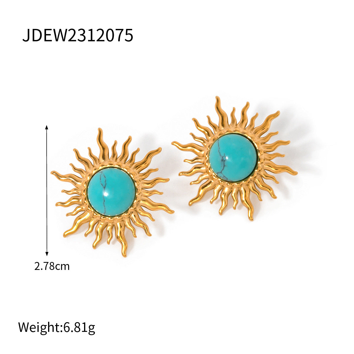 Style Personality Gold Stainless Steel Inlaid Earrings