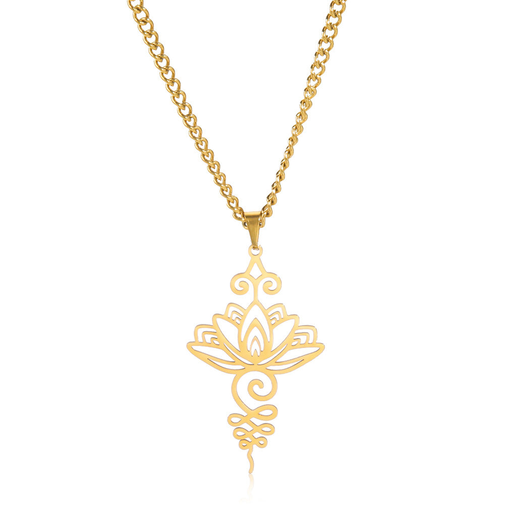 Style Flower Real Gold Plating Lotus Necklaces