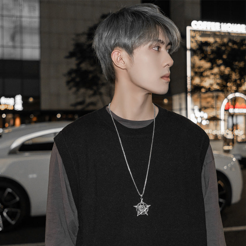 Women's & Men's Titanium Steel Long Sweater Chain Trendy Necklaces