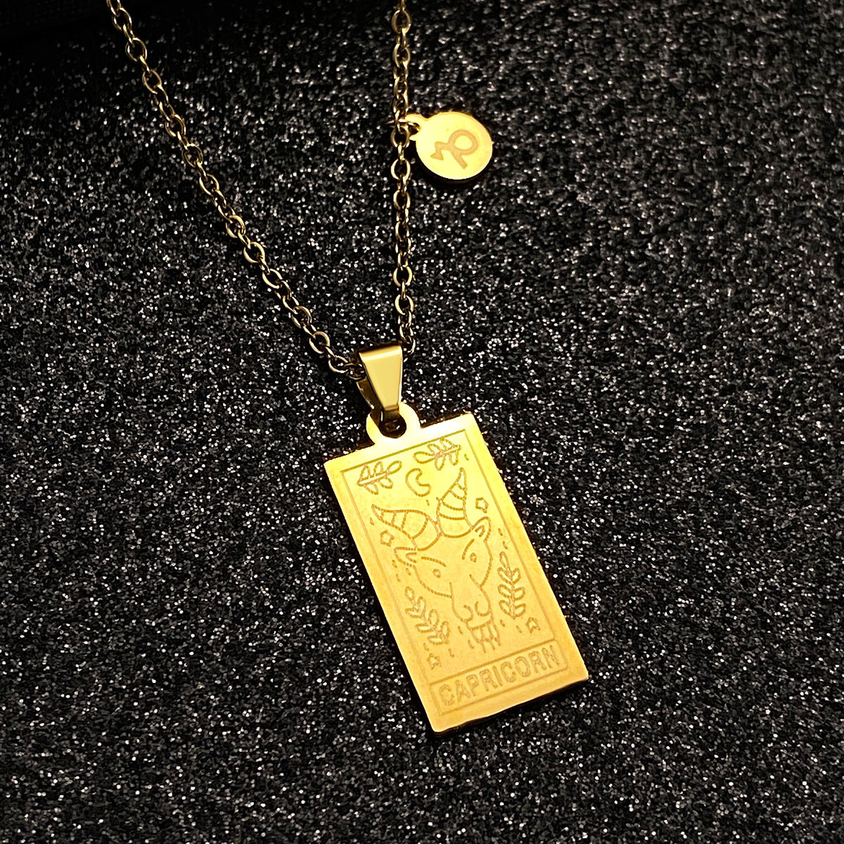 Women's Steel Constellation Square Retro Twee Tarot Necklaces