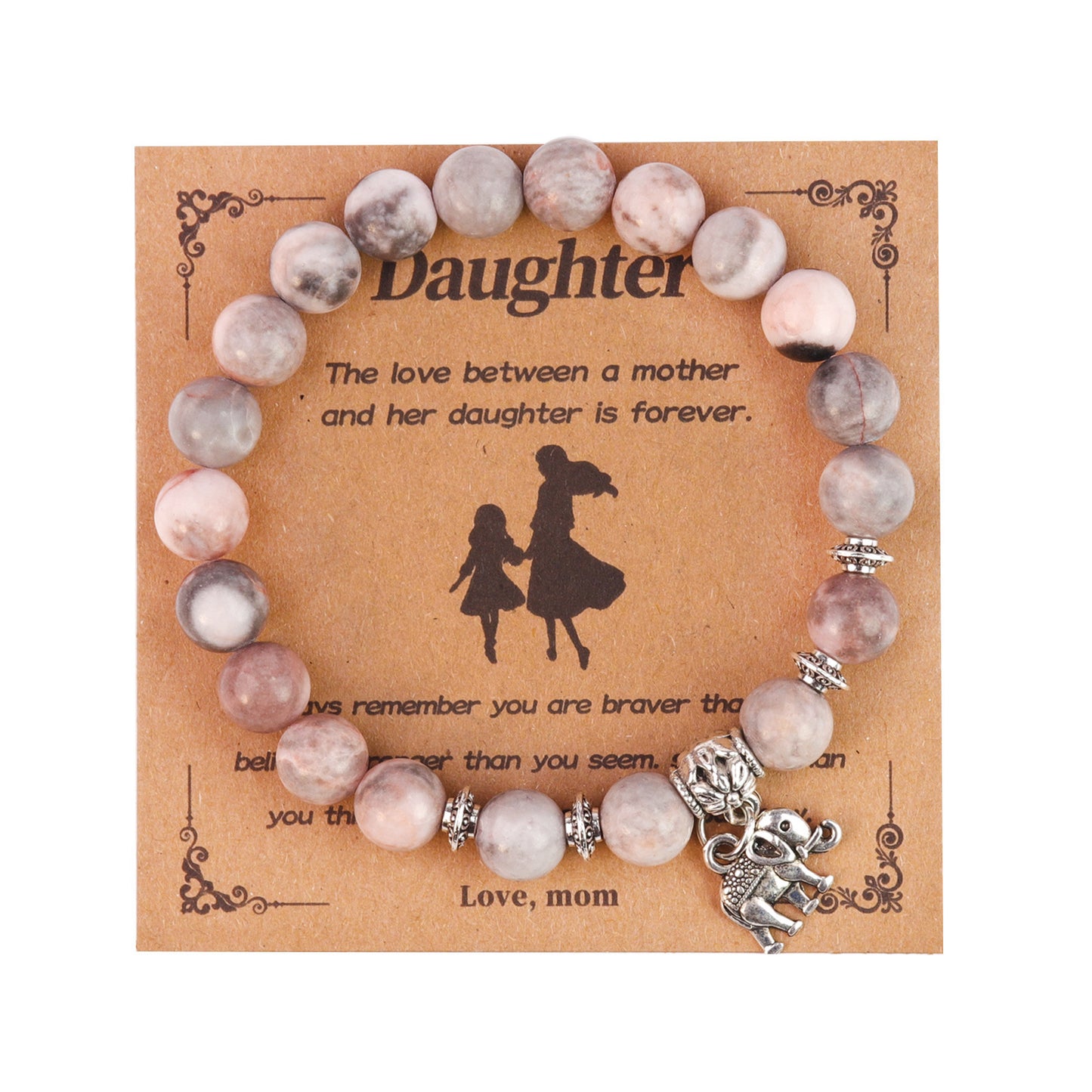 Stainless Steel Love Pink Zebra Lettering Bracelets