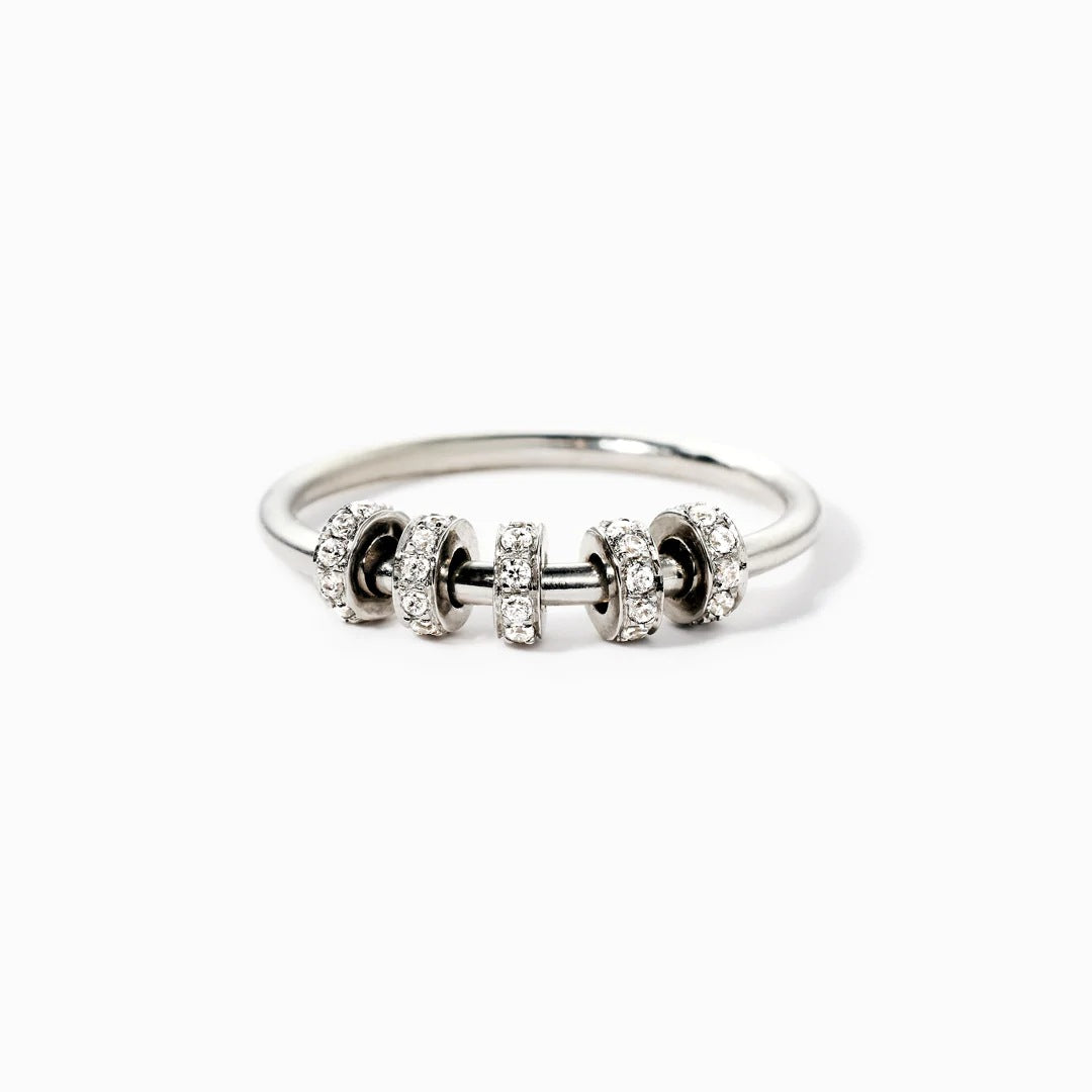 Anxiety Beads Color Zircon Female Simple Rings