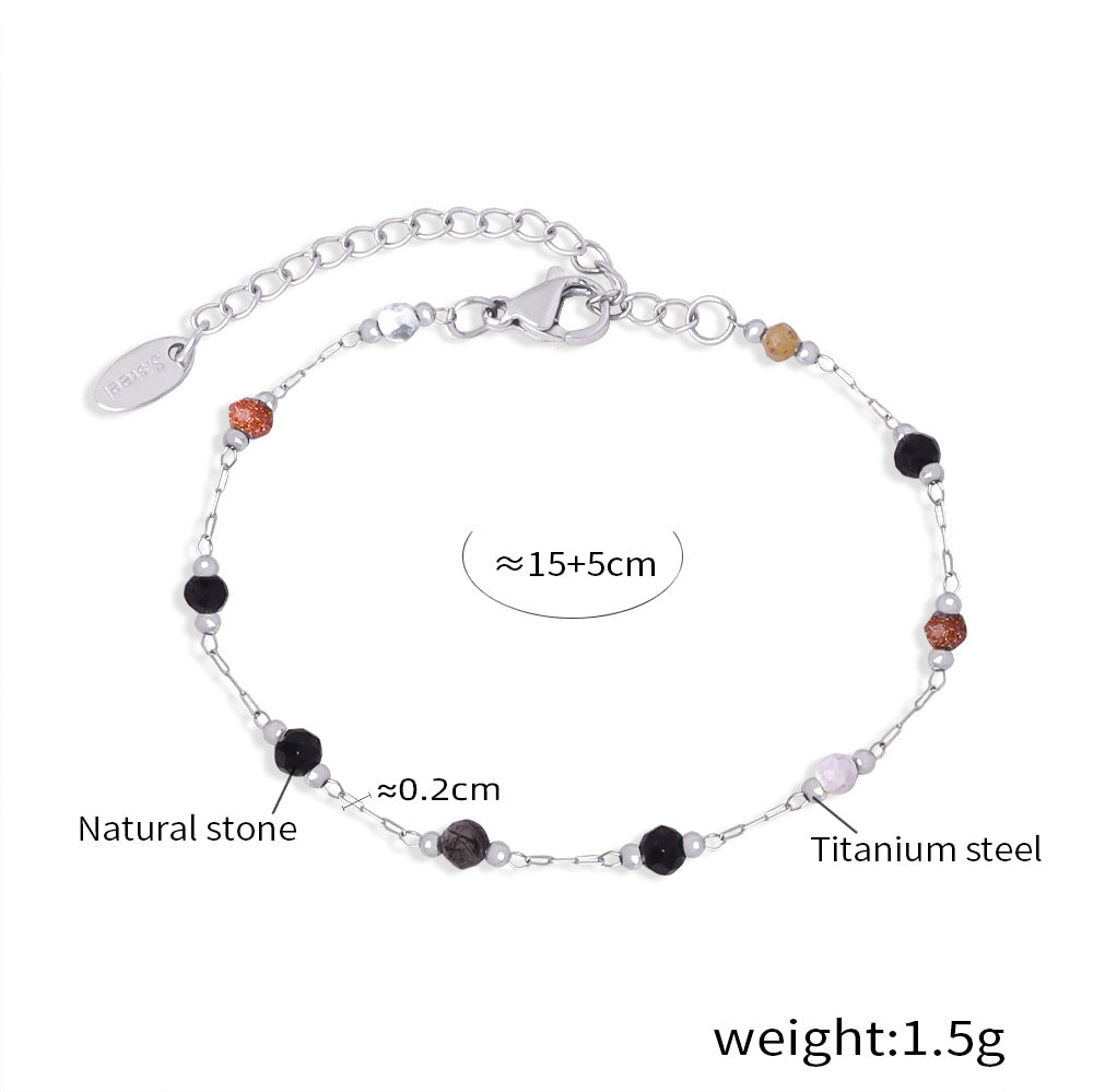 Minimalist Style Fashion Personality Geometric Mix Match Natural Stone Beaded Jewelry Set